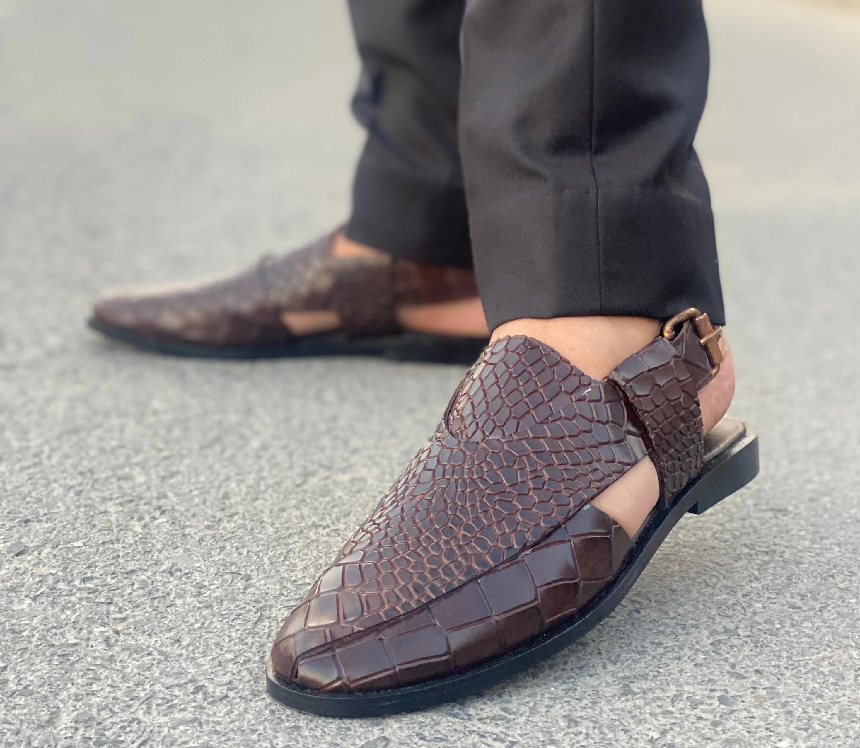 Embosed Peshawari Chappal 693